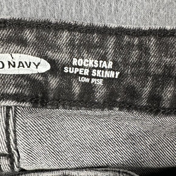 Old Navy Rockstar Super Skinny Jeans Womens 6‎ Black Gray Low Rise Stretch Denim - Picture 8 of 12